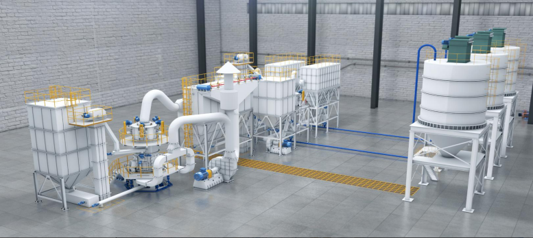 超細磨粉機工作流程圖